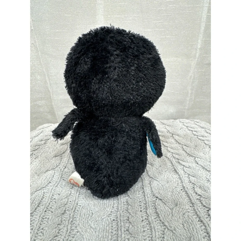 Ty Beanie Boos Waddles Penguin Plush Black White Blue‎ Glitter Eyes 6 inch